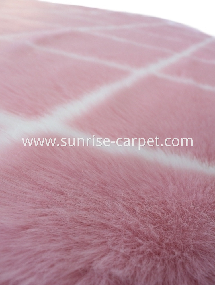 Plush Fur Carpet with Pink color